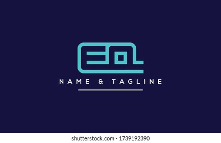 Alphabet letters monogram icon logo EQ or QE