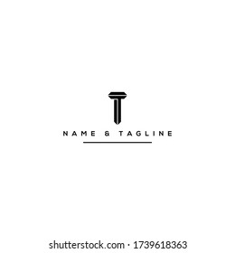 Letras alfabéticas logotipo de icono de monograma T