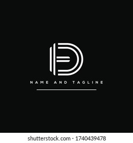 Alphabet letters monogram icon logo FD or DF