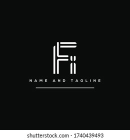 Letras alfabéticas logotipo de icono de monograma FI o IF