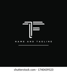 Letras alfabéticas logotipo de icono de monograma FT o TF