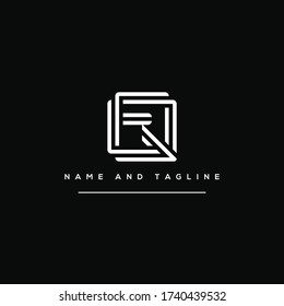 Alphabet letters monogram icon logo FQ or QF