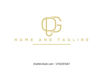Letras alfabéticas logotipo de icono de monograma GQ o QG	