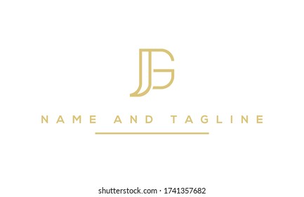 Alphabet letters monogram icon logo GJ or JG	