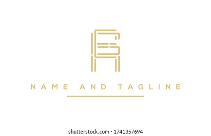 Letras alfabéticas logotipo de icono de monograma GA o AG	