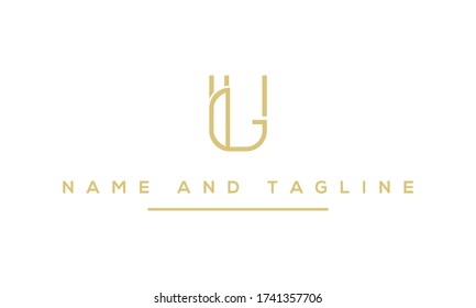 Alphabet letters monogram icon logo GU or UG	