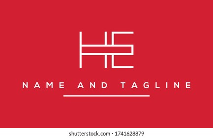 Alphabet letters monogram icon logo HE or EH