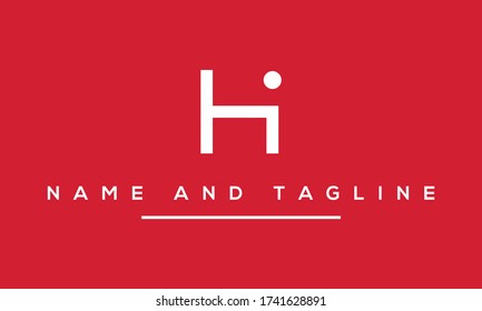 Alphabet letters monogram icon logo HI or IH