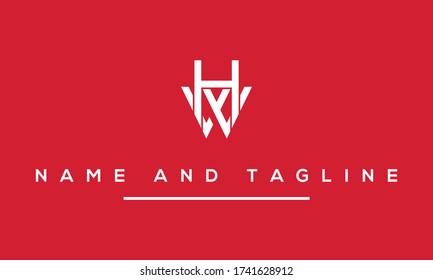 Alphabet letters monogram icon logo HW or WH