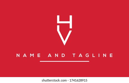 Letras alfabéticas logotipo de icono de monograma HV o VH
