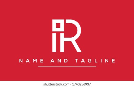 Alphabet letters monogram icon logo IR or RI	