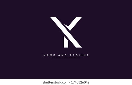 Alphabet letters monogram icon logo KY or YK
