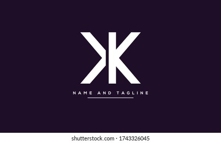 Alphabet letters monogram icon logo KX or XK