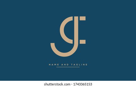 Alphabet letters monogram icon logo JC or CJ