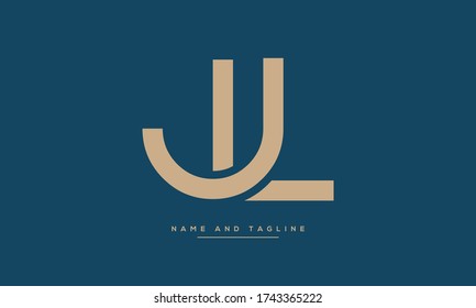 Alphabet letters monogram icon logo JL or LJ