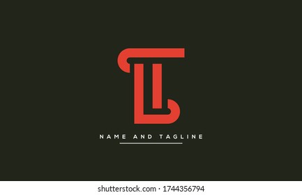 Alphabet letters monogram icon logo LT or TL
