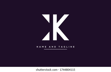 Alphabet letters monogram icon logo KX or XK
