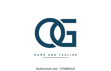 Alphabet letters monogram icon logo OG or GO