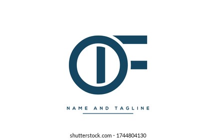 Alphabet letters monogram icon logo OF or FO