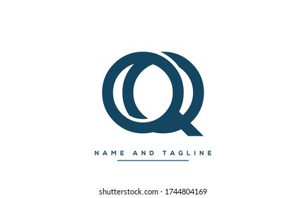 Alphabet letters monogram icon logo OQ or QO