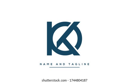 Alphabet letters monogram icon logo OK or KO