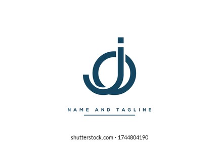 Letras alfabéticas logotipo de icono de monograma DO o JO