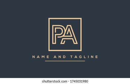 Alphabet Buchstaben Monogramm Symbol PA oder AP