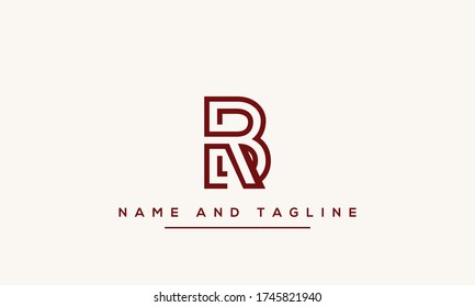 Alphabet letters monogram icon logo RB or BR