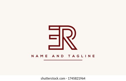 Alphabet letters monogram icon logo RE or ER