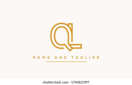 Alphabet letters monogram icon logo QL or LQ