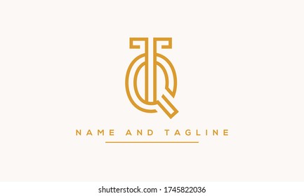Letras alfabéticas logotipo de icono de monograma QT o TQ