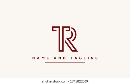 Alphabet letters monogram icon logo RT or TR