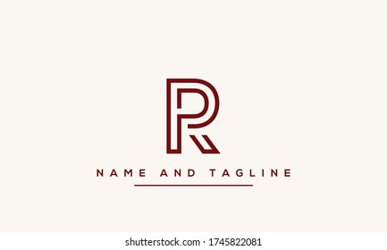 Alphabet letters monogram icon logo RP or PR