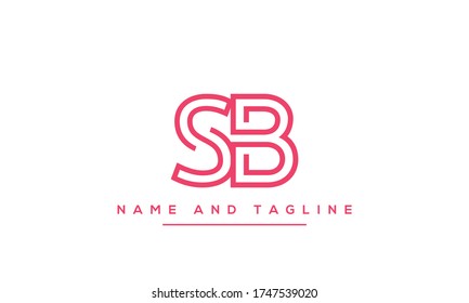 alphabet letters monogram icon logo SB or BS