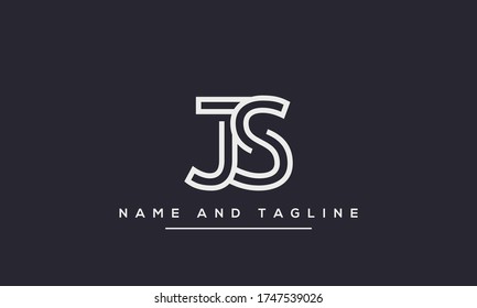 alphabet letters monogram icon logo SJ or JS