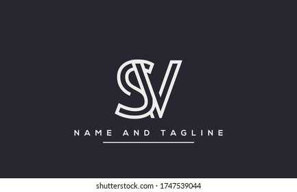 Monogramm-Logo für Buchstaben des Alphabets SV oder VS