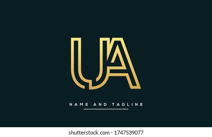 Monogramm-Logo für Buchstaben des Alphabets UA oder AU