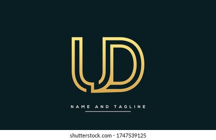 alphabet letters monogram icon logo UD or DU