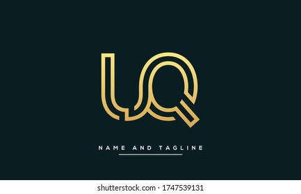 Monogramm-Logo für Buchstaben des Alphabets UQ oder QU