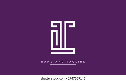 alphabet letters monogram icon logo TL or LT