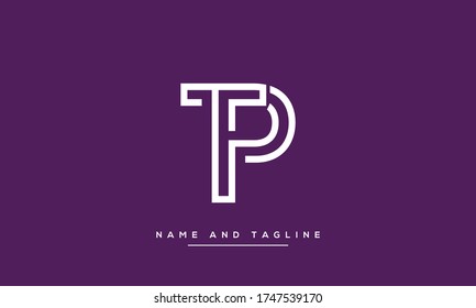 alphabet letters monogram icon logo TP or PT