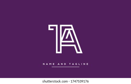 alphabet letters monogram icon logo TA or AT