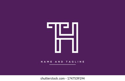 letras alfabéticas logotipo de icono de monograma TH o HT