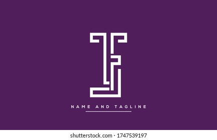 alphabet letters monogram icon logo TJ or JT