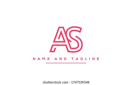 Monogramm-Logo für Buchstaben des Alphabets SA oder AS