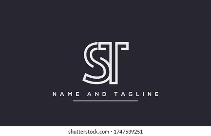 letras del alfabeto icono de monograma logotipo ST o TS