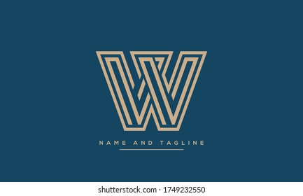 letras del alfabeto logotipo del icono del monograma WW