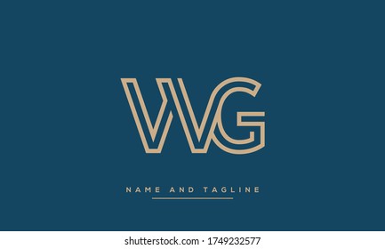 alphabet letters monogram icon logo WG or GW
