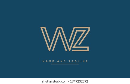 letras del alfabeto icono de monograma logotipo WZ o ZW