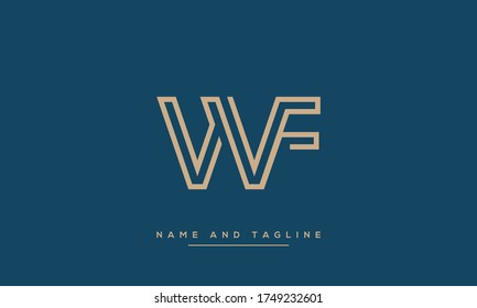 Monogramm-Logo für Buchstaben in Buchstaben WF oder FW